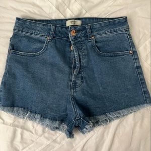 Light blue wash high waisted Jean shorts - forever 21